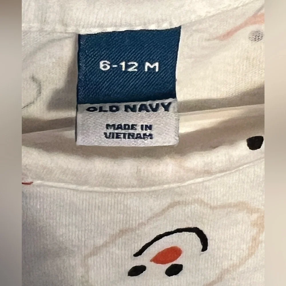 Old Navy Kids Casual Dress - White with Snowman Print
